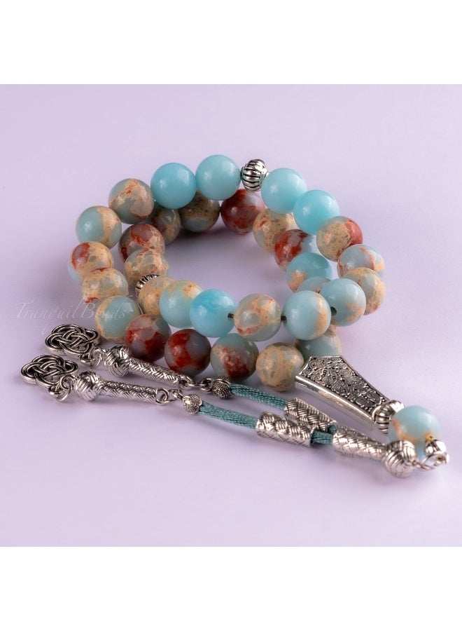 مسبحة 33 خرزة مع علبة هدية | خرز من حجر شوشان الطبيعي | تصميم أنيق مصنوع يدويًا للرجال - Image 3